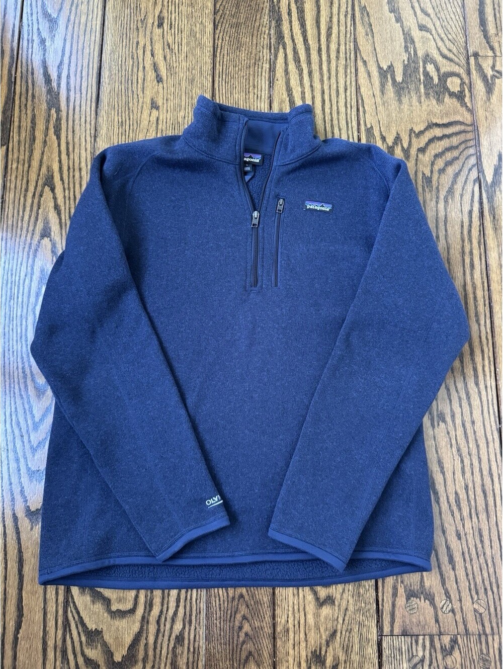 Patagonia Men's Better Sweater 1/4 Zip Fleece, Navy Blue, Size L, Olympus Logo